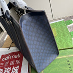 オフィディア ラージトートバッグ 43 ダークブルー＆ブラック GGカーフスキン