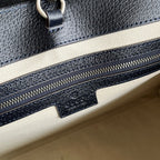 オフィディア ラージトートバッグ 43 ダークブルー＆ブラック GGカーフスキン