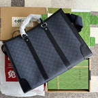 オフィディア ラージトートバッグ 43 ダークブルー＆ブラック GGカーフスキン