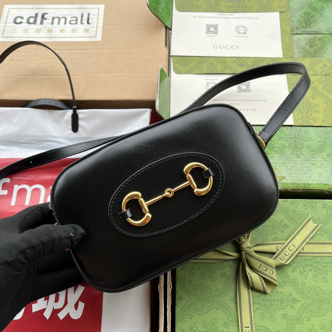 ホースビット 1955 スモール カメラバッグ 20 ブラック カーフスキン