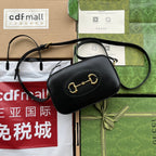 HORSEBIT 1955 SMALL CAMERA BAG 20 IN BLACK CALFSKIN