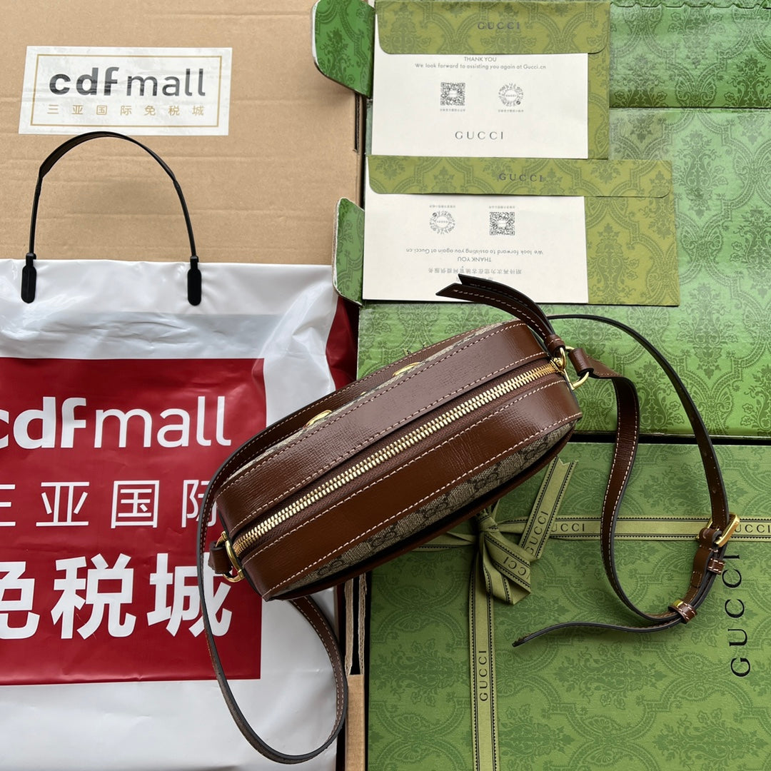 ホースビット 1955 スモール カメラバッグ 20 ベージュ＆エボニー GGブラウン カーフスキン