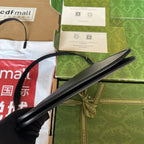 スリムホースビット スモールショルダーバッグ 23インチ ブラックカーフスキン パラジウム金具