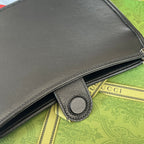 スリムホースビット スモールショルダーバッグ 23インチ ブラックカーフスキン パラジウム金具