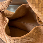 ラセットブラウンラムスキン製ラージホップ54