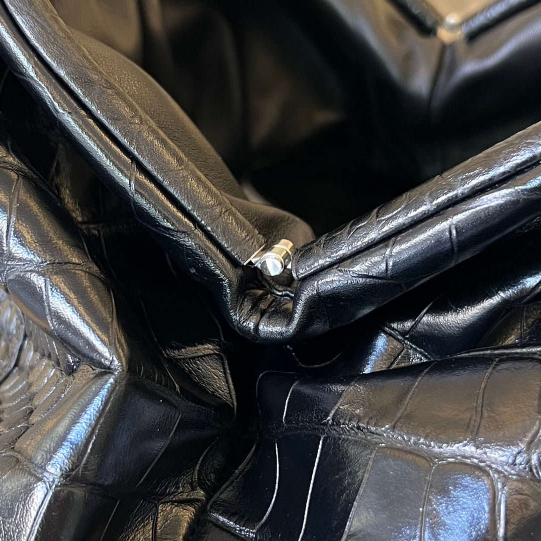 クラシックポーチ 40cm ブラックカーフスキン