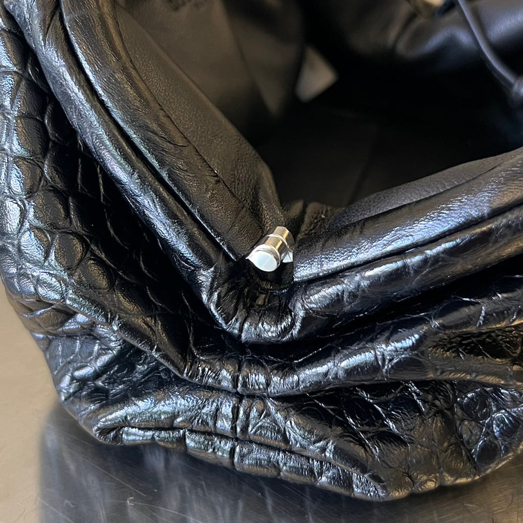 ミニポーチ 22cm ブラックカーフスキン