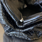 ミニポーチ 22cm ブラックカーフスキン