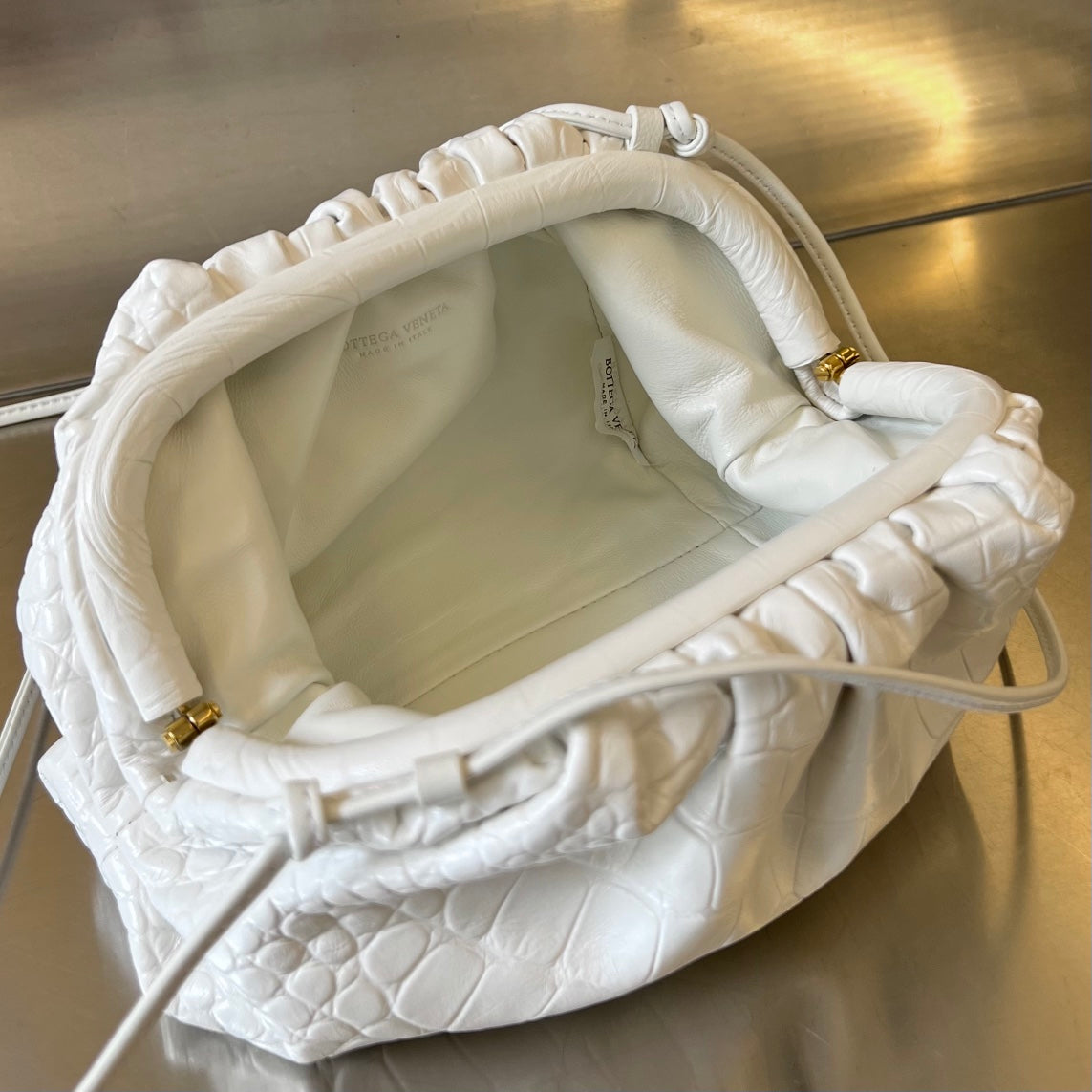 ミニポーチ 22cm プラスターカーフスキン