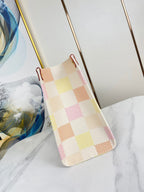 オンザゴー 35 ピーチ ダミエ ジャイアント キャンバス