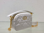 CARO BOX BAG 19 IN WHITE QUILTED MACROCANNAGE CALFSKIN