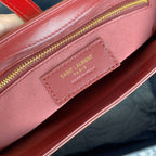 LE 5 À 7 バッグ 24インチ レッド グロッシーカーフスキン ゴールドハードウェア