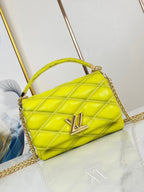 GO-14 MM 23インチ レモンイエロー キルティングラムスキン ゴールドハードウェア