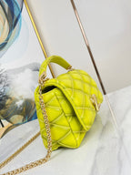 GO-14 MM 23インチ レモンイエロー キルティングラムスキン ゴールドハードウェア