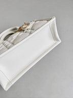 ミニブックトート 21 ホワイト マクロカナージュ カーフスキン