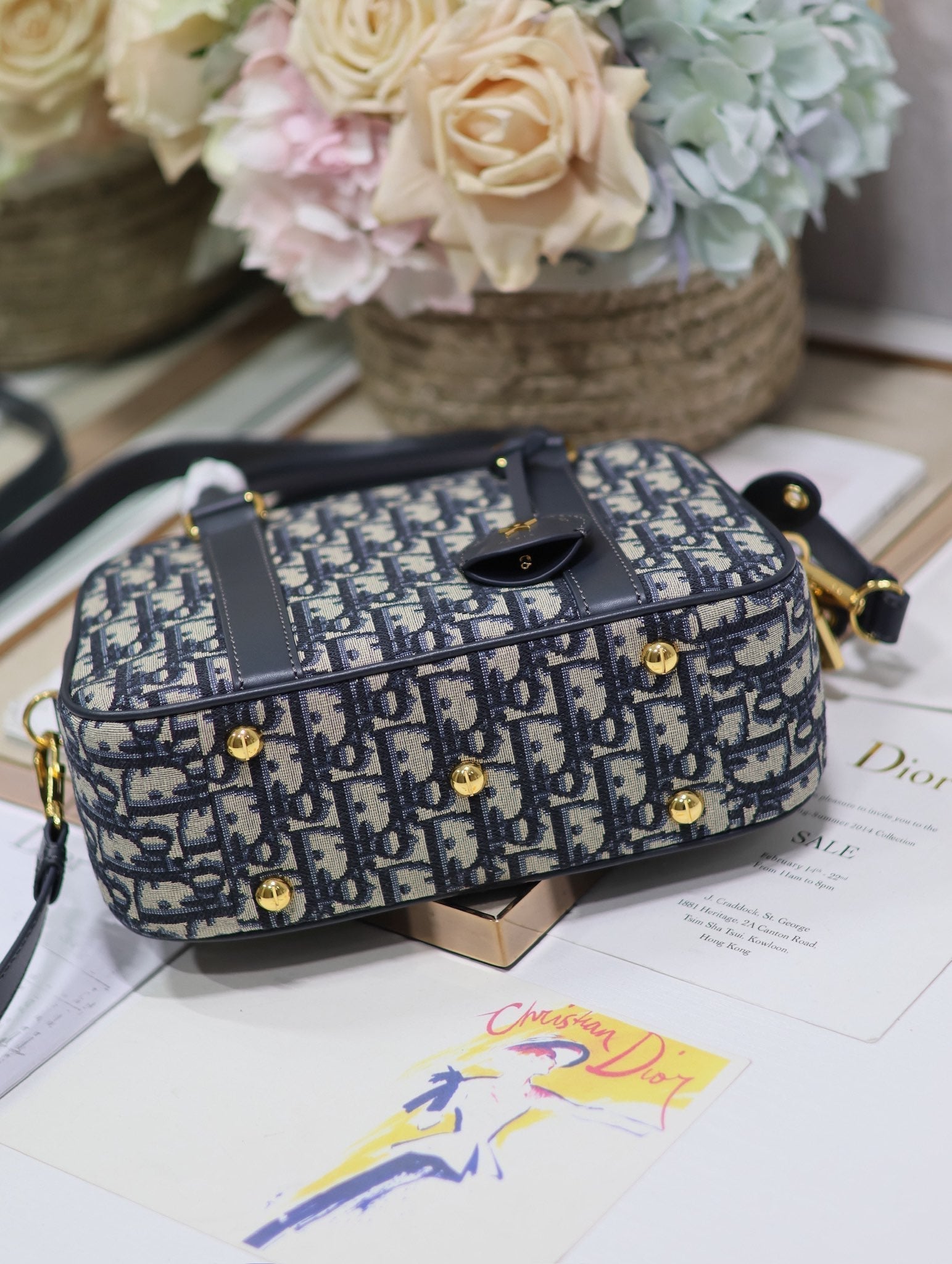 スモール 25 D-VIBE ボウリングバッグ（ブルーモノグラム オブリーク ジャカード）