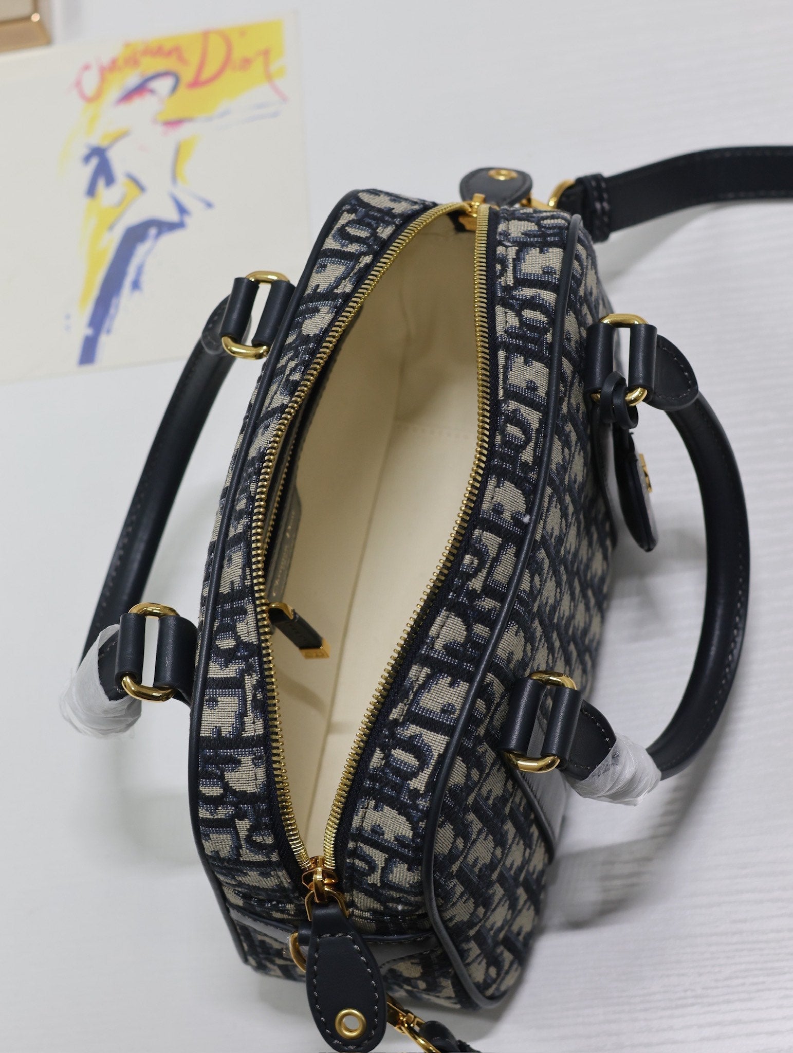 スモール 25 D-VIBE ボウリングバッグ（ブルーモノグラム オブリーク ジャカード）