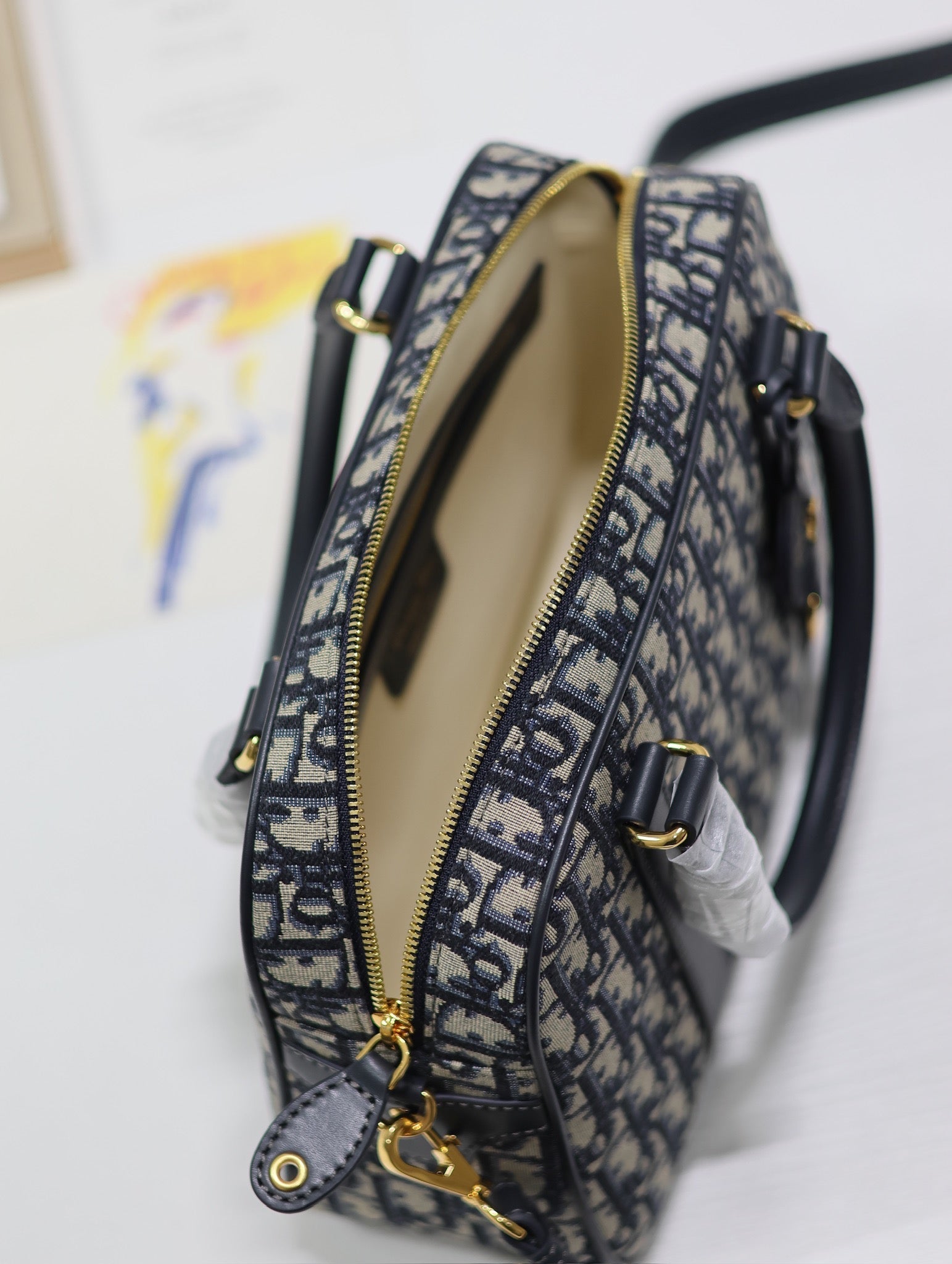 ミディアム 31 D-VIBE ボウリングバッグ（ブルーモノグラム オブリーク ジャカード）