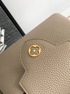 CAPUCINES MINI 21 IN KHAKI BROWN TAURILLON GOLD HARDWARE