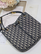 ブルーモノグラムオブリークジャカードのミディアム34ノリータバッグ