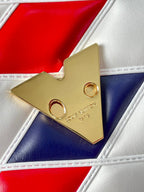 GO-14 MM 23インチ ホワイト レッド ミックス ネイビーブルー キルティング ラムスキン ゴールドハードウェア