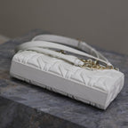 レディD-ジョイバッグ 26インチ ホワイト グラフィック カナージュ カーフスキン ペールゴールド仕上げ メタルチャーム