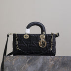 レディD-ジョイバッグ 26インチ ブラック グラフィック カナージュ カーフスキン ペールゴールド仕上げ メタルチャーム