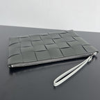 LARGE CASSETTE POUCH 35 IN CORDUROY GRAY CALFSKIN