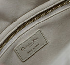 MEDIUM LADY BAG 24 IN POWDER BEIGE QUILTED MACROCANNAGE CALFSKIN METAL CHARM