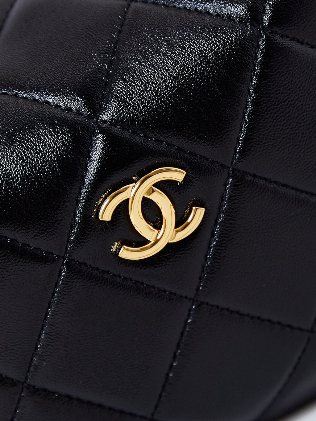 ホーボーバッグ 18インチ ブラック ソフトラムスキン ゴールドチェーン