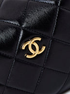 ホーボーバッグ 18インチ ブラック ソフトラムスキン ゴールドチェーン