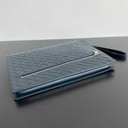 INTRECCIATO CLUTCH 32 IN PICKLED BLUEWOOD SOFT CALFSKIN