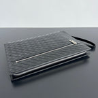 INTRECCIATO CLUTCH 32 IN BLACK SOFT CALFSKIN