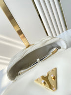 GO-14 PM 20インチ クリーム キルティング ラムスキン ゴールドハードウェア