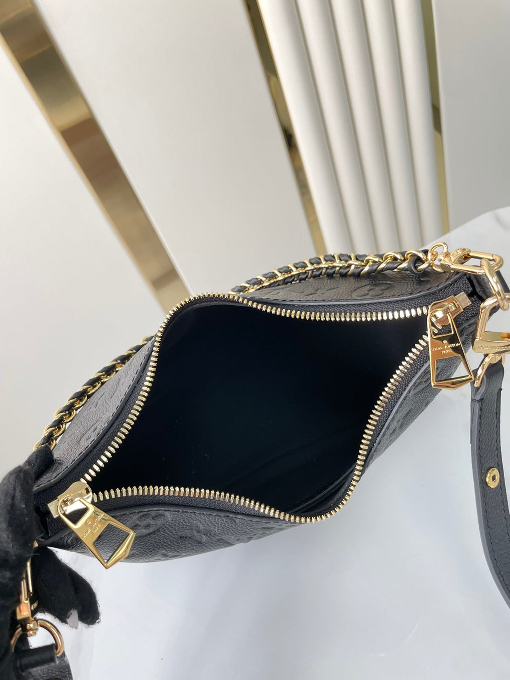 BOULOGNE 29 IN BLACK MONOGRAM EMPREINTE LEATHER GOLD HARDWARE