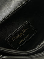 SMALL 19 MONTAIGNE AVENUE TOP HANDLE BAG BLACK SMOOTH CALFSKIN 221147