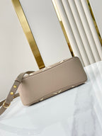 BOULOGNE 29 IN DOVE GRAY AND CREAM MONOGRAM EMPREINTE LEATHER GOLD HARDWARE