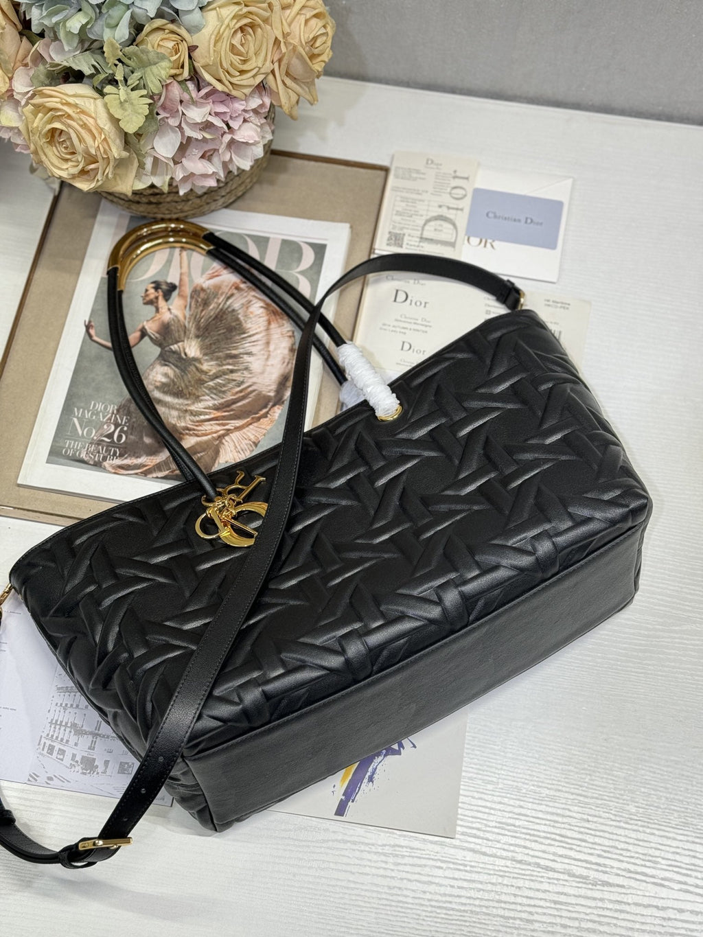 ラージ 41 トゥージュール バッグ ブラック マクロカナッジ ラムスキン