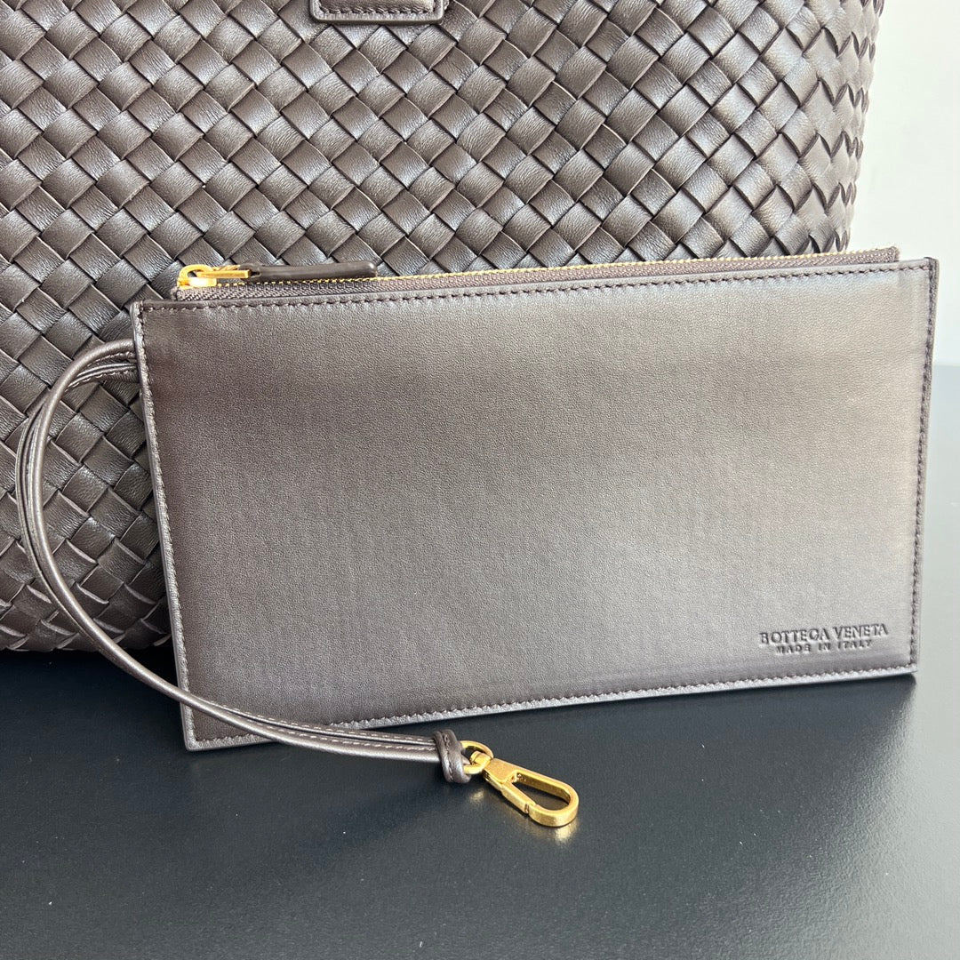 ヒッコリーブラウンラムスキン製ラージキャバット51