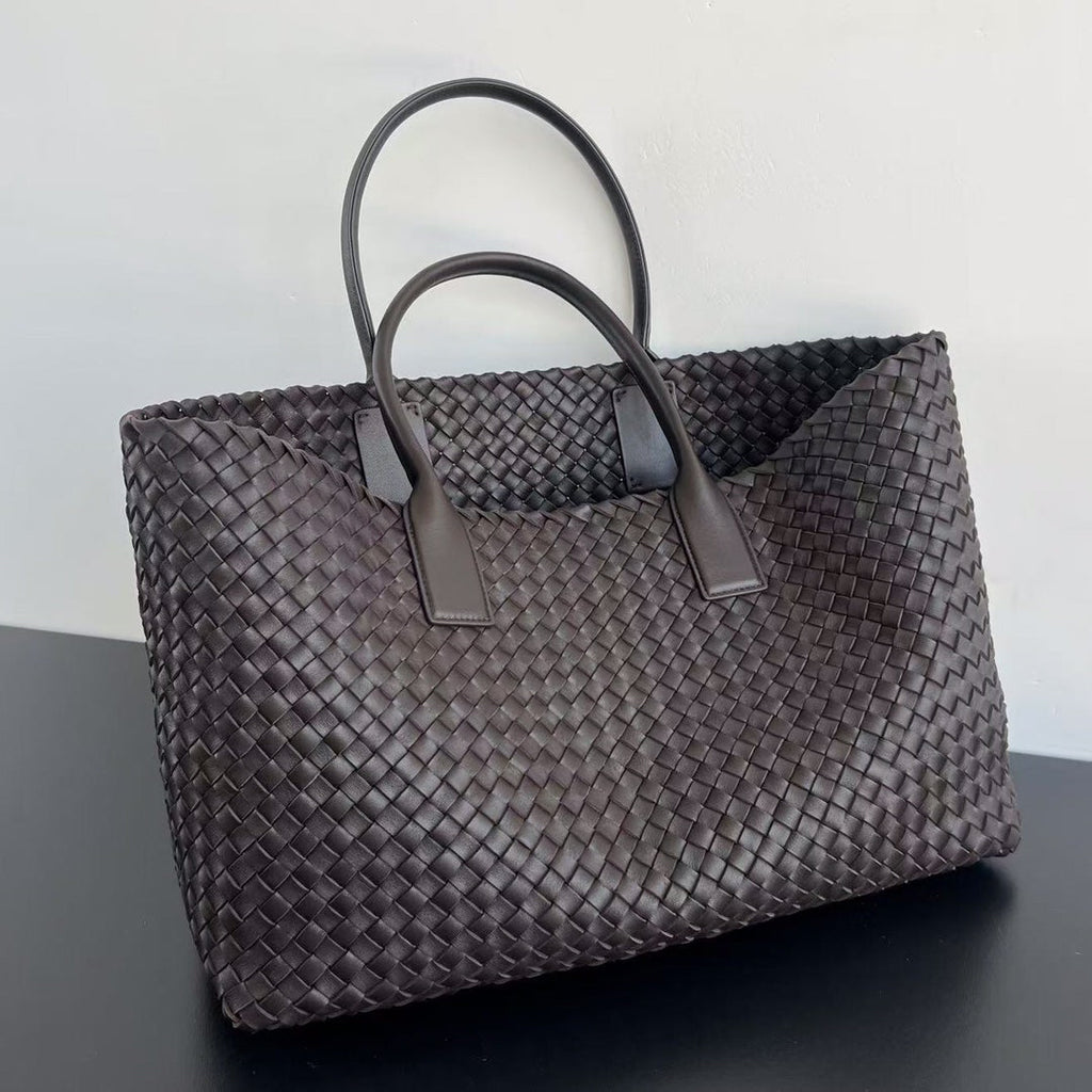 ヒッコリーブラウンラムスキン製ラージキャバット51