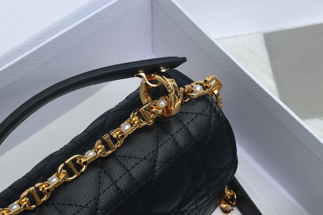 ジョリー トップハンドルバッグ 19 ブラック カナージュ カーフスキン