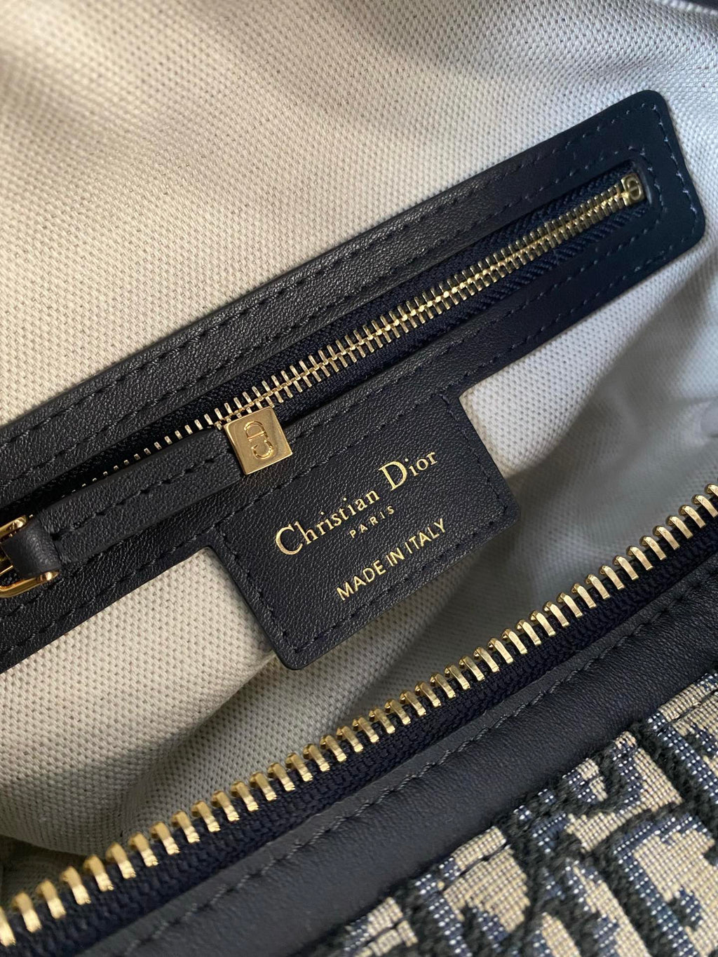 ミディアム D-JOURNEY ショルダーバッグ 25 ブラック モノグラム オブリーク ジャカード