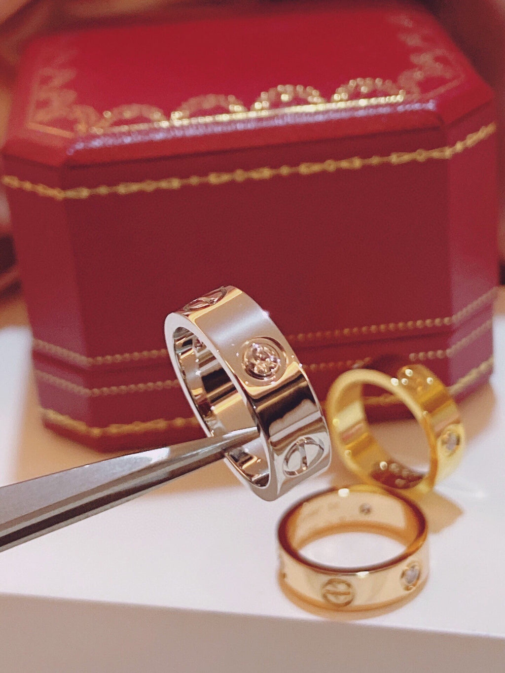 [⭐JeweliWhal]スリーダイヤモンドリング