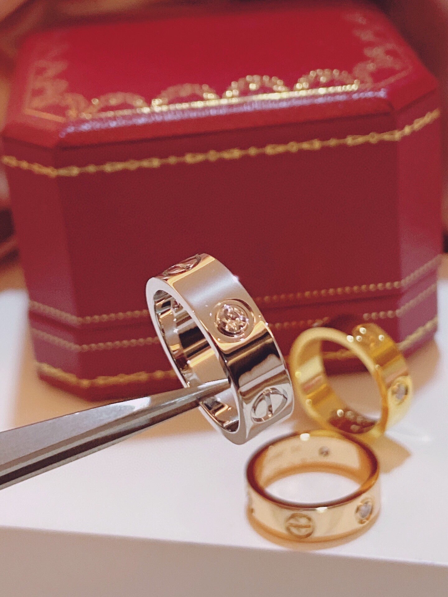 [⭐JeweliWhal]スリーダイヤモンドリング