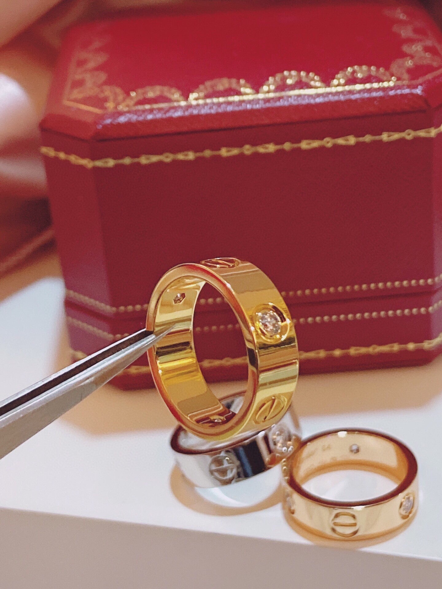 [⭐JeweliWhal]スリーダイヤモンドリング