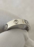 [⭐JeweliWhal]ラブリング 4mm 1ダイヤモンド シルバー