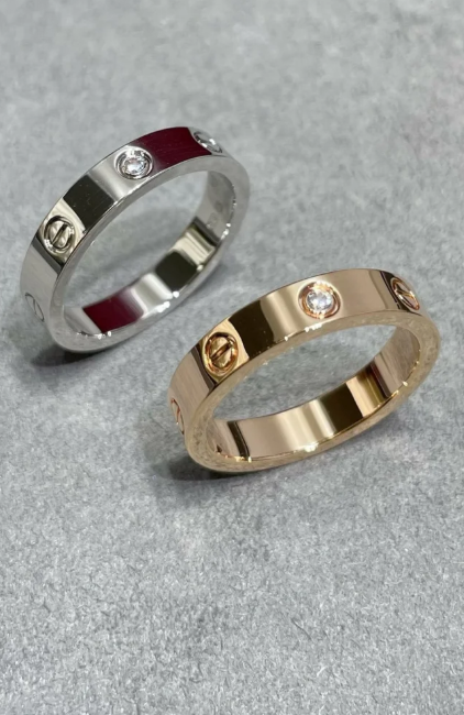 [⭐JeweliWhal]ラブリング 4mm 1ダイヤモンド シルバー