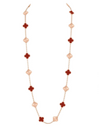 [⭐JeweliWhal]CLOVER 20 MOTIFS LASER CARNELIAN NECKLACE