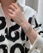 [⭐JeweliWhal]2026 WOVEN-PATTERN BRACELET SET WITH FULL DIAMOND INLAY THREE-COLORS