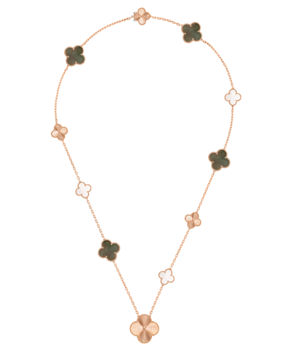 [⭐JeweliWhal]取り外し可能なクローバー15(11+4)フラワーシルバーネックレスセット